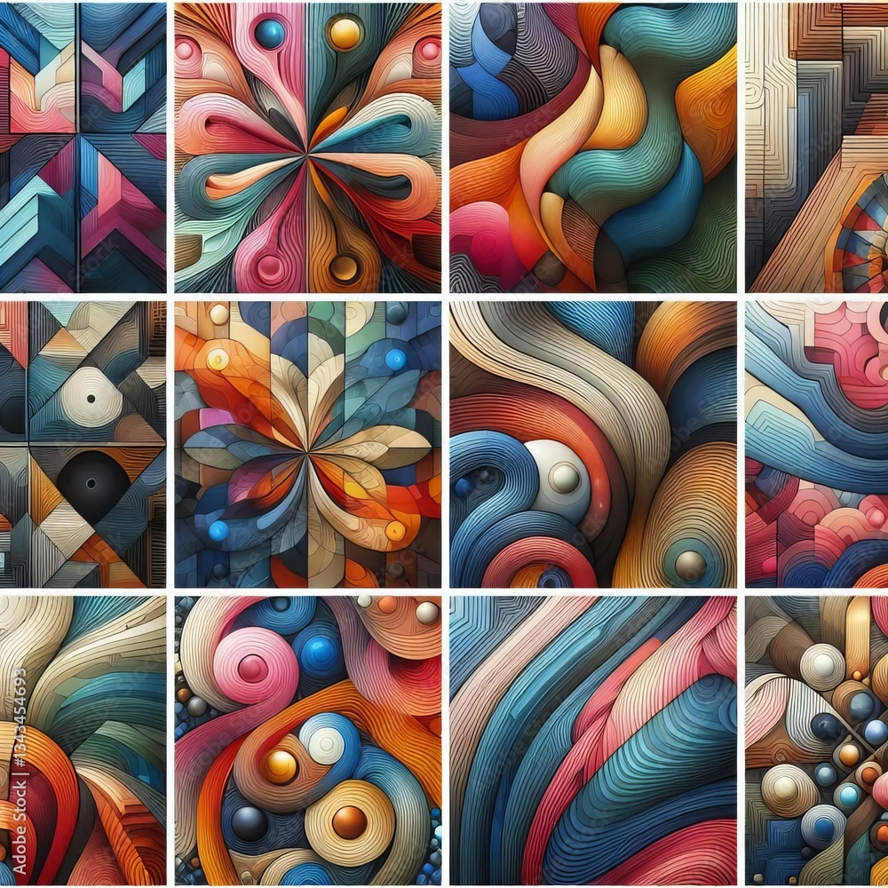 Naklejka premium Abstract and Artistic Seamless Patterns