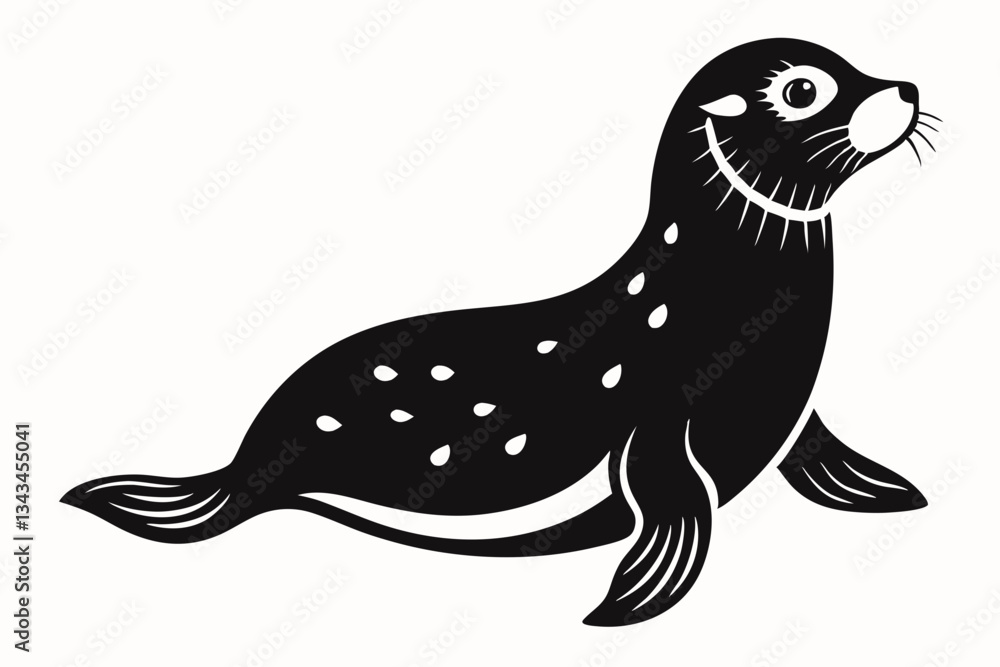 harbor seal line art silhouette vector illustration harbor seal line art silhouette vector illustration
