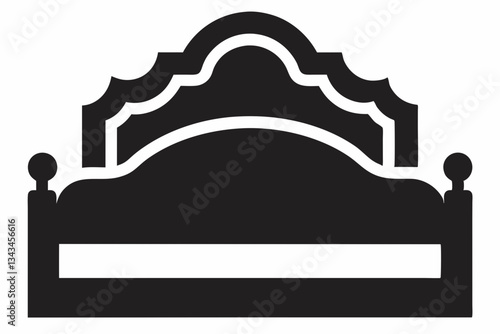 headboard icon line art silhouette vector illustration