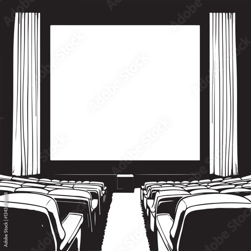 vector illustration of a cinema