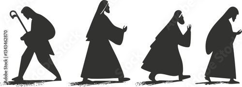 Silhouette journey: evolution of human walking through time