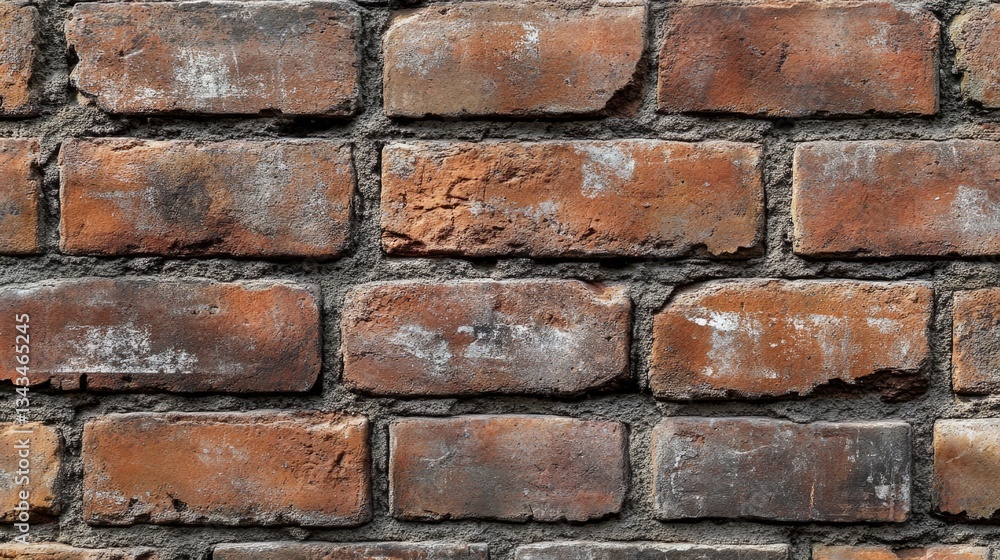 Fototapeta premium A close up view of a weathered brick wall surface