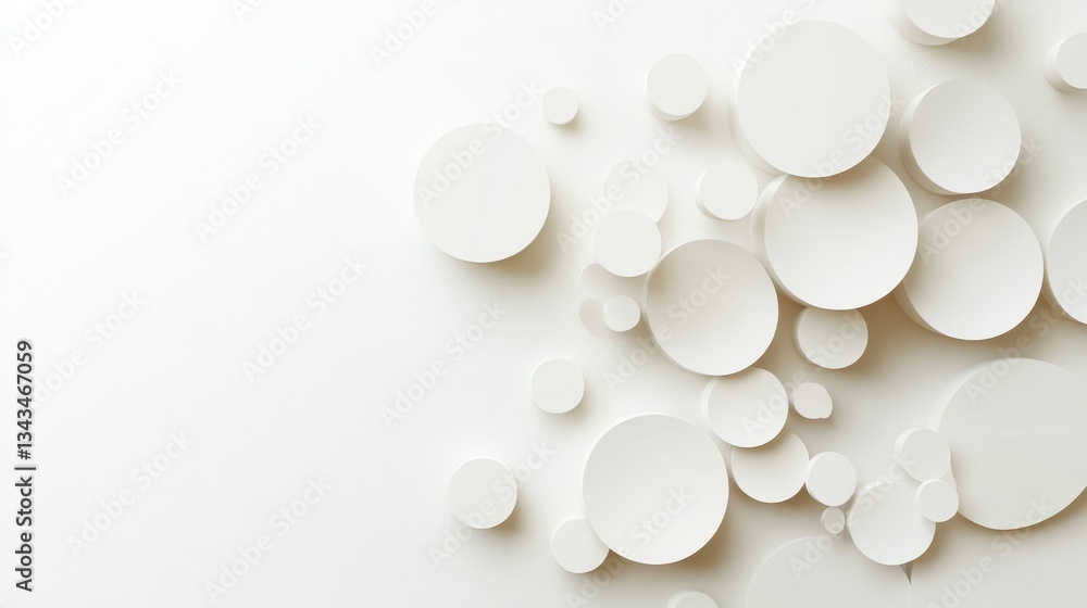 Abstract Background with White Circles on Soft Light Surface Abstract Background with White Circles on Soft Light Surface