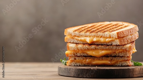 Wallpaper Mural A towering cheese sandwich showcasing layers of melted cheese on toasted bread, symbolizing delicious comfort food and the rich flavors of melted cheese treasured by many. Torontodigital.ca