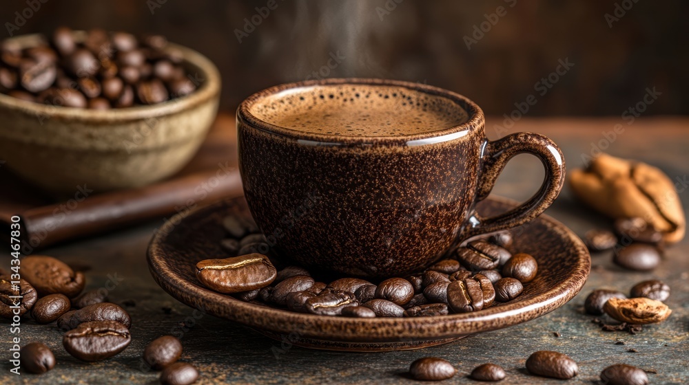 A fragrant cloud of dark roasted coffee beans, their aroma mingling with the earthy scent of a Turkish tea, promising a moment of pure bliss. A fragrant cloud of dark roasted coffee beans, their aroma mingling with the earthy scent of a Turkish tea, promising a moment of pure bliss.