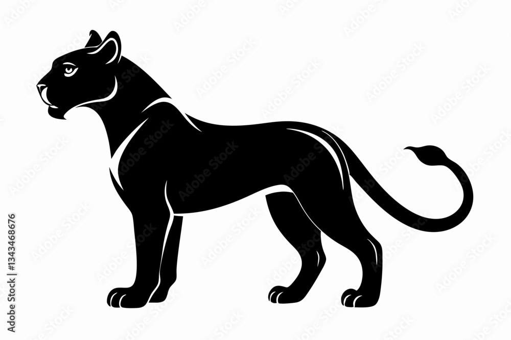 Fototapeta premium puma line art silhouette vector illustration
