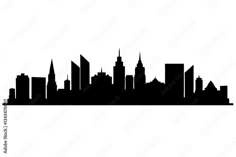 Fototapeta premium skyline line art silhouette vector illustration