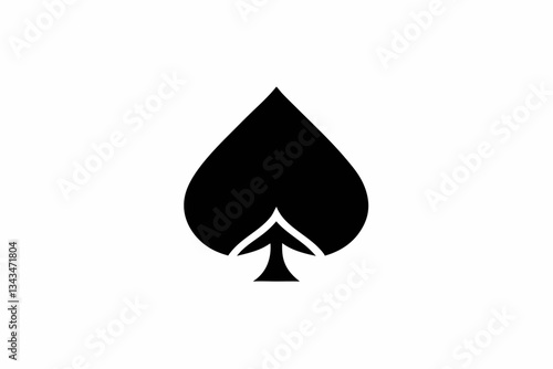 spades card icon line art silhouette vector illustration
