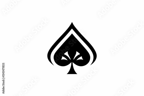 spades card icon line art silhouette vector illustration