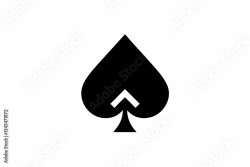 spades card icon line art silhouette vector illustration