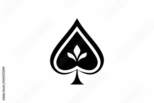 spades card icon line art silhouette vector illustration