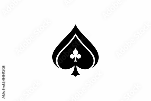 spades card icon line art silhouette vector illustration