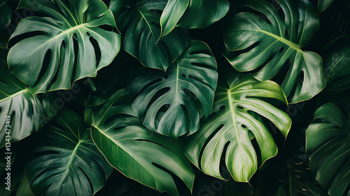colorful jungle leaves on a bright backdrop