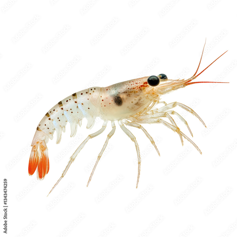 Shrimp with distinct features photographed under bright lighting on Transparent Background Shrimp with distinct features photographed under bright lighting on Transparent Background