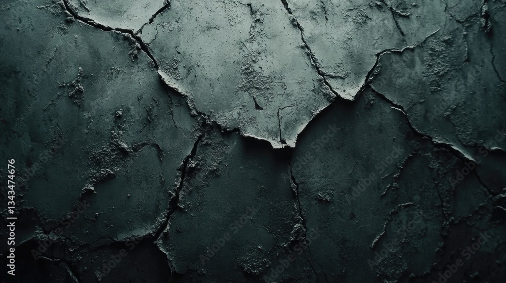 Obraz premium A textured dark cracked surface showing signs of damage and age