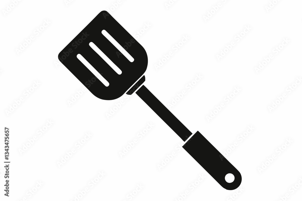 stove spatula line art silhouette vector illustration stove spatula line art silhouette vector illustration
