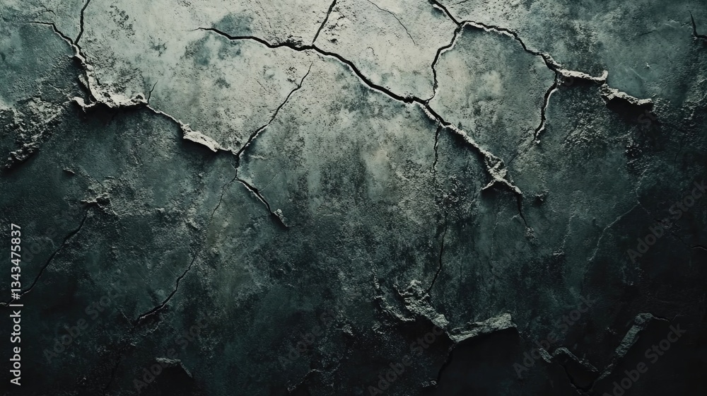 Obraz premium A weathered and cracked stone surface displays deep textures and tones
