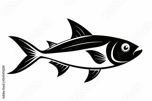 tetra fish line art silhouette vector illustration