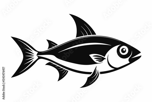 tetra fish line art silhouette vector illustration