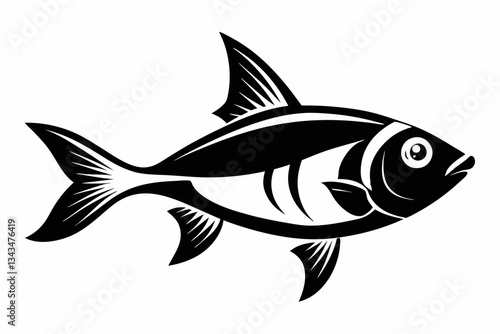tetra fish line art silhouette vector illustration