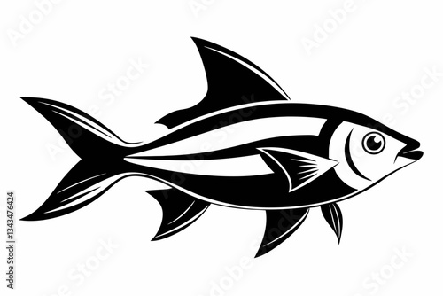 tetra fish line art silhouette vector illustration