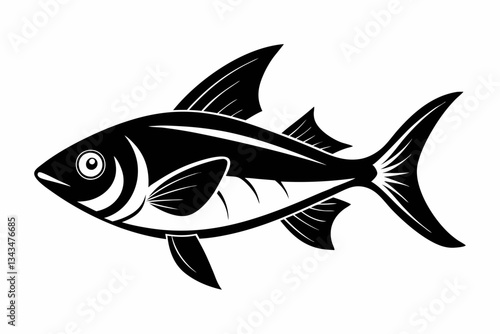 tetra fish line art silhouette vector illustration