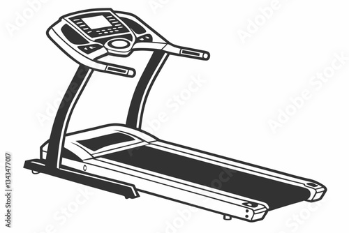 treadmill icon line art silhouette vector illustration