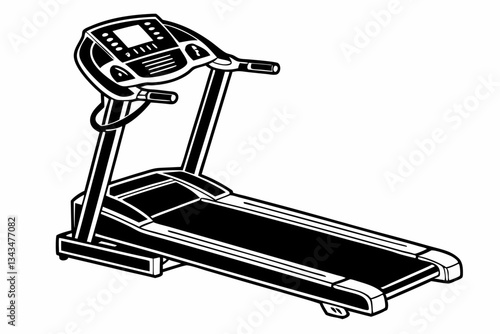 treadmill icon line art silhouette vector illustration