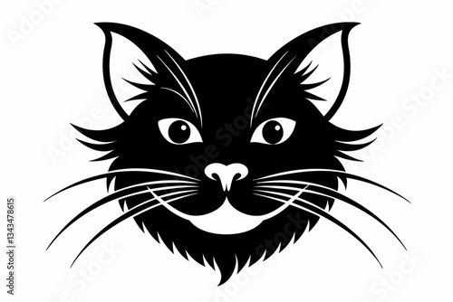 whisker line art silhouette vector illustration