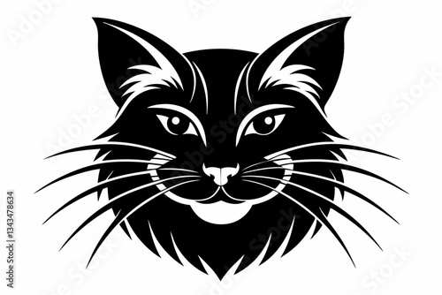 whisker line art silhouette vector illustration
