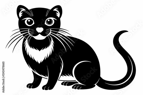 whisker line art silhouette vector illustration