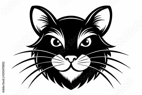 whisker line art silhouette vector illustration