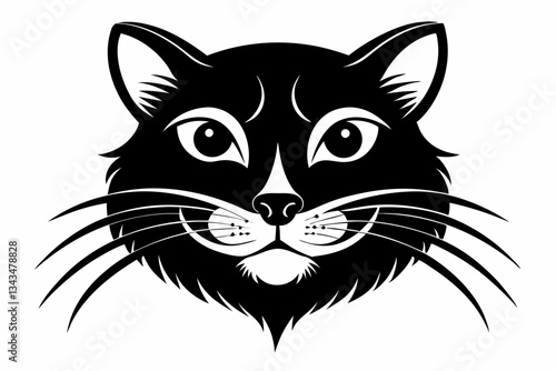 whisker line art silhouette vector illustration