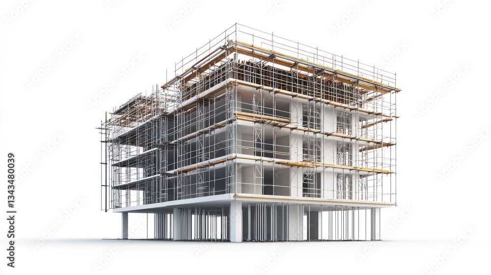 Construction Scaffolding Apartment Building Under Construction Construction Scaffolding Apartment Building Under Construction