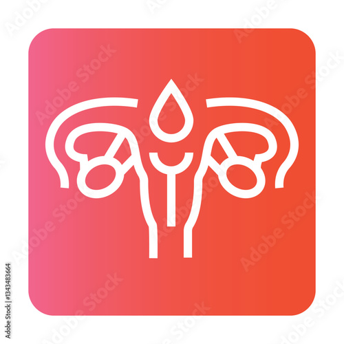 Menstruation cycle line color icon. Vector isolated button.