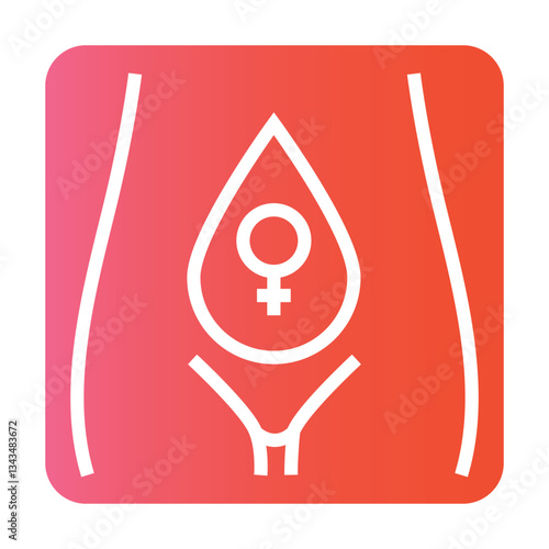 Menstruation cycle line color icon. Vector isolated button.
