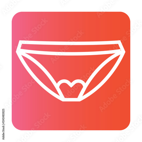 Panties with menstruation blood stain line color icon. Vector isolated button.