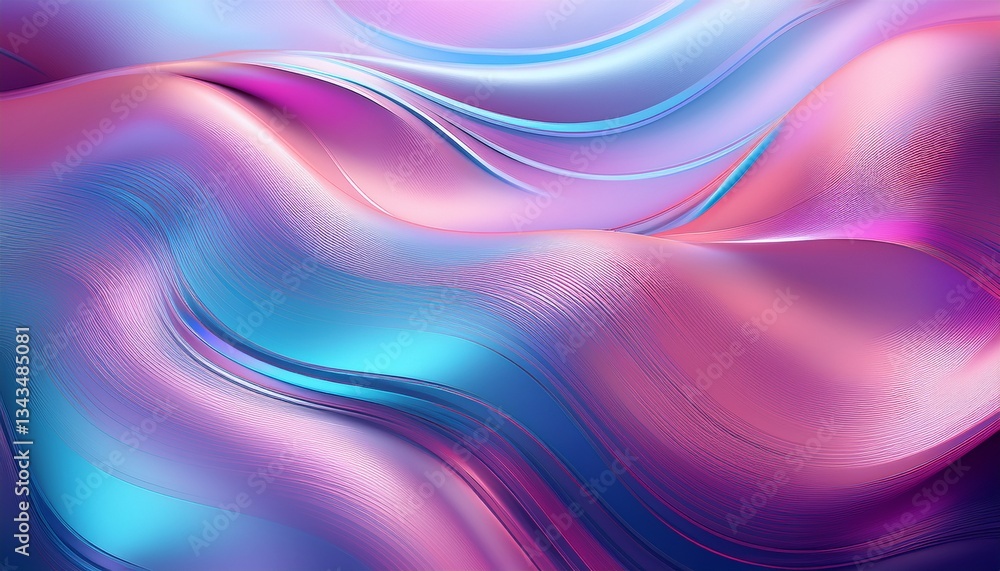 Minimalist Abstract Background with Iridescent Holographic Textures in Pink, Blue, and Purple Minimalist Abstract Background with Iridescent Holographic Textures in Pink, Blue, and Purple