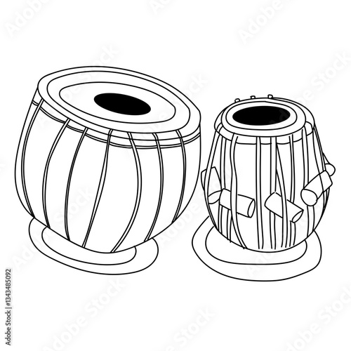 Illustration of tabla instrument Drawing