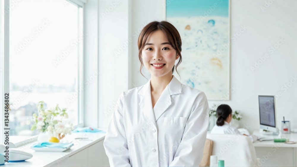 Asian Female Healthcare Professional in a Private Medical Clinic: Skilled Doctor Providing Quality Medical Care in a Clean and Modern Facility Asian Female Healthcare Professional in a Private Medical Clinic: Skilled Doctor Providing Quality Medical Care in a Clean and Modern Facility