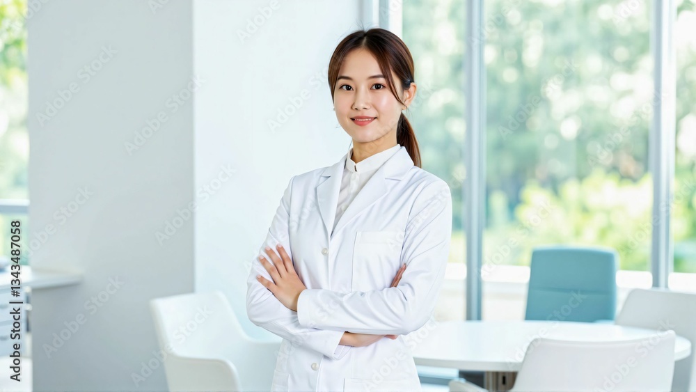 Asian Female Healthcare Professional in a Private Medical Clinic: Skilled Doctor Providing Quality Medical Care in a Clean and Modern Facility Asian Female Healthcare Professional in a Private Medical Clinic: Skilled Doctor Providing Quality Medical Care in a Clean and Modern Facility
