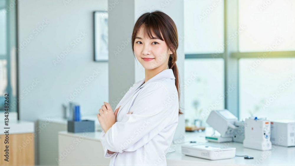 Asian Female Healthcare Professional in a Private Medical Clinic: Skilled Doctor Providing Quality Medical Care in a Clean and Modern Facility Asian Female Healthcare Professional in a Private Medical Clinic: Skilled Doctor Providing Quality Medical Care in a Clean and Modern Facility