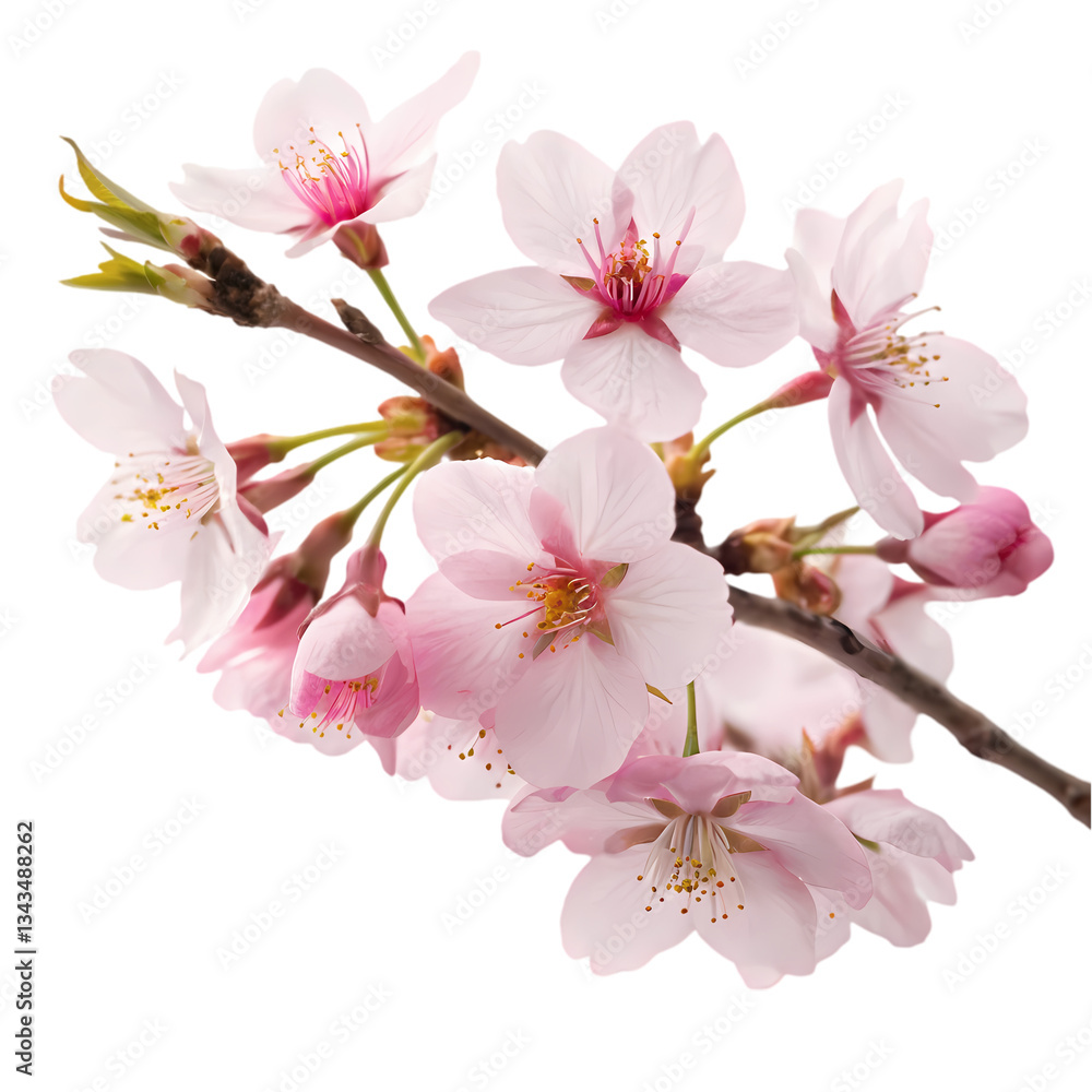 Naklejka premium Pink Cherry Blossoms: Spring Flowers Image