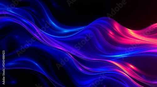 Wallpaper Mural High-resolution image of dynamic wave pattern with vibrant blues purples orange pink in strong lighting Torontodigital.ca