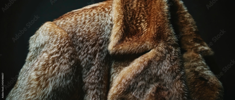 Obraz premium Close-up shot of a luxurious fur coat draped over a mannequin, ideal for fashion or lifestyle uses