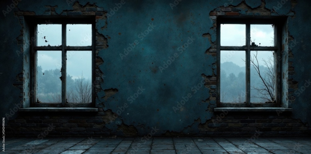 Moody textured black grunge wall behind broken windows, cracked brickwork, overcast sky, dim light, broken windows, atmospheric, bleak Moody textured black grunge wall behind broken windows, cracked brickwork, overcast sky, dim light, broken windows, atmospheric, bleak