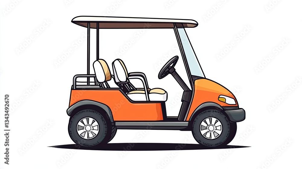 golf cart, front view, lofi, white background, cartoon, vector, 2d, bold outlines,Generate AI golf cart, front view, lofi, white background, cartoon, vector, 2d, bold outlines,Generate AI