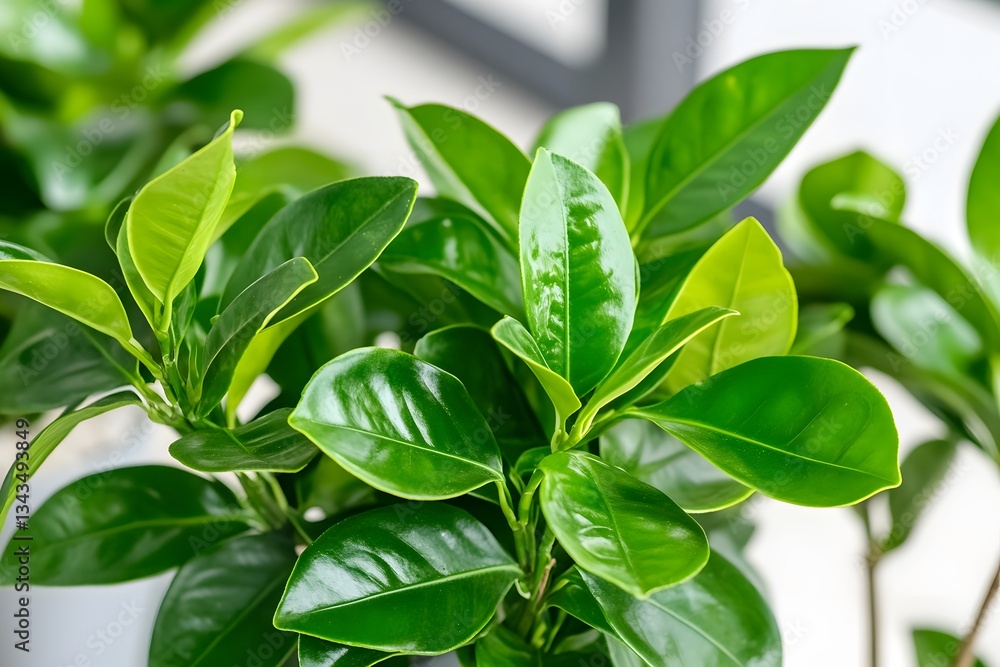 Fototapeta premium Lush Green Plant Leaves Closeup Nature Photography