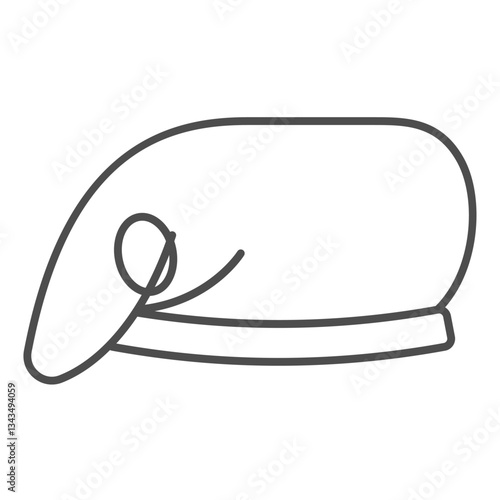 Paratrooper army man hat thin line icon, military rank headwear concept. Vector graphics. Soldier cap sign on white background, outline style icon for mobile or web design.