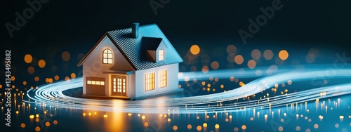 A glowing path from savings to home ownership visualized as a journey.